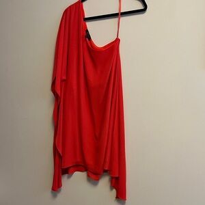 BCBGMaxAzria Red One Shoulder Dress